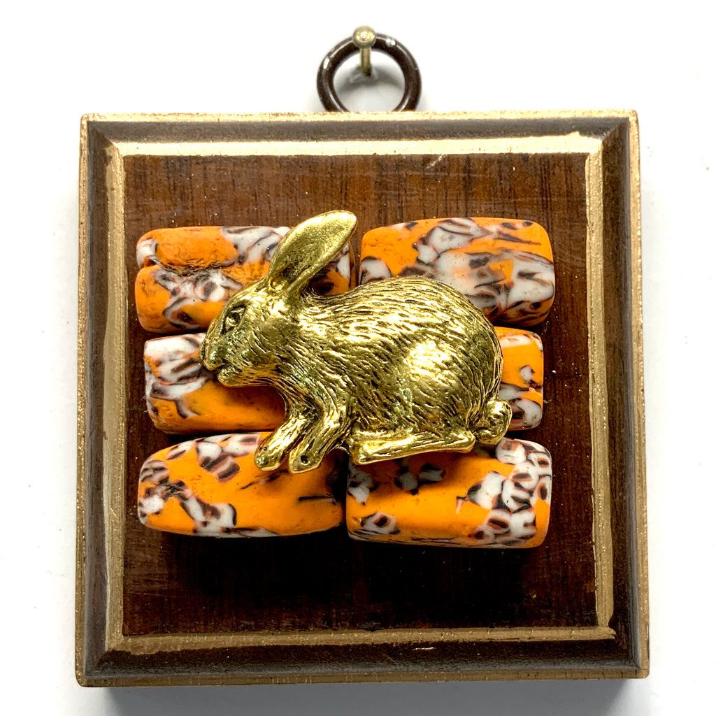 Mahogany Frame with Bunny on Beads (2.75” wide)