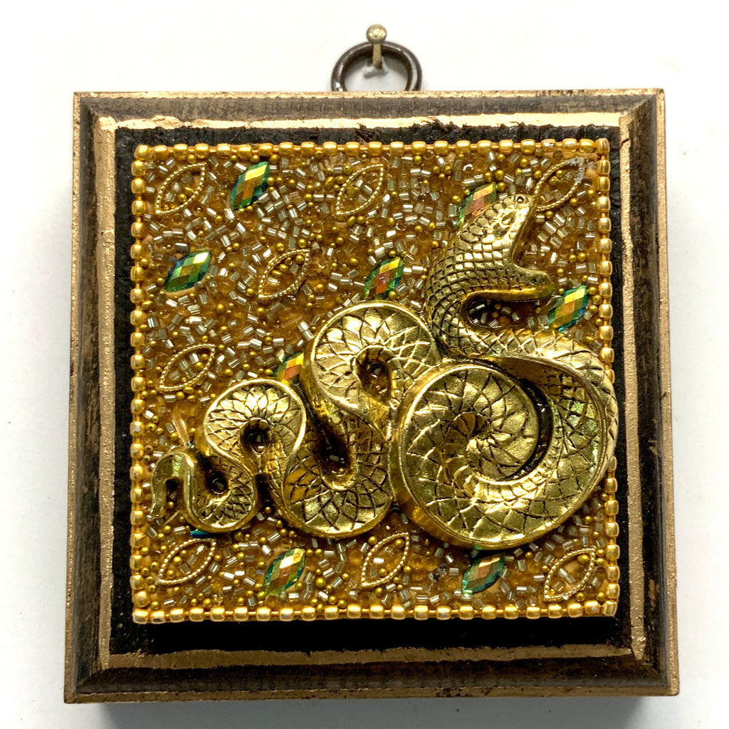 Bourbon Barrel Frame with Snake on Beaded Block (3.25” wide)