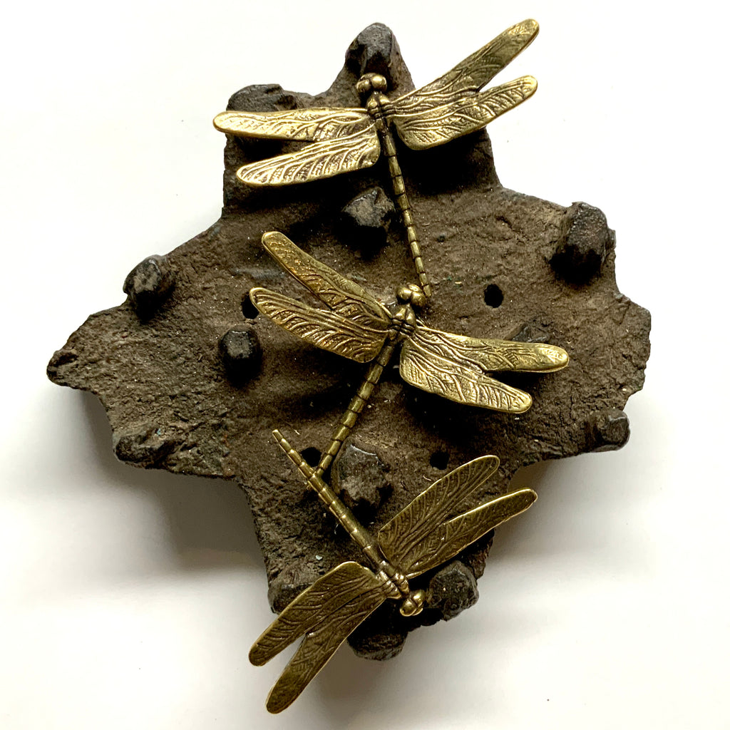 Carved Wooden Block Frame with Dragonflies (5.5