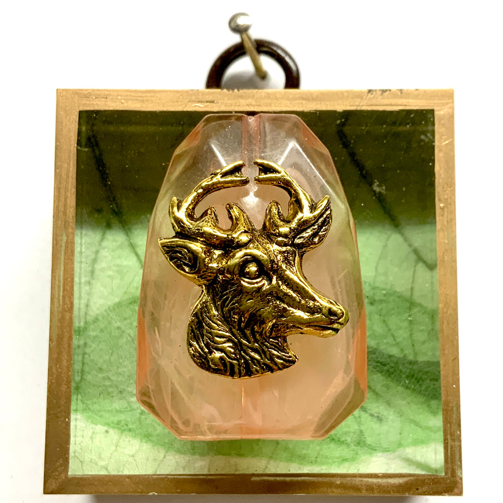 Acrylic Frame with Stag on Mulberry Paper / Slight Imperfections (2