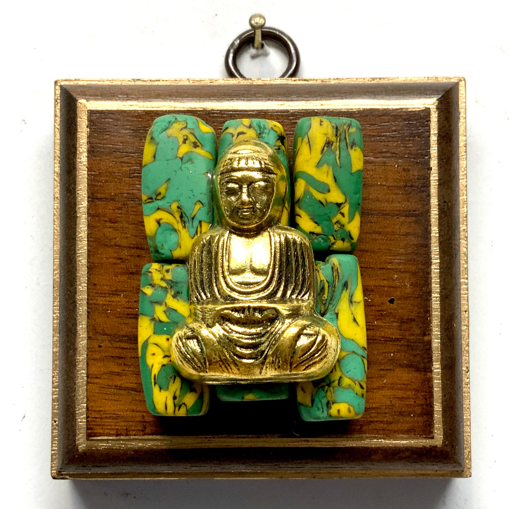 Mahogany Frame with Buddha on Beads (3” wide)