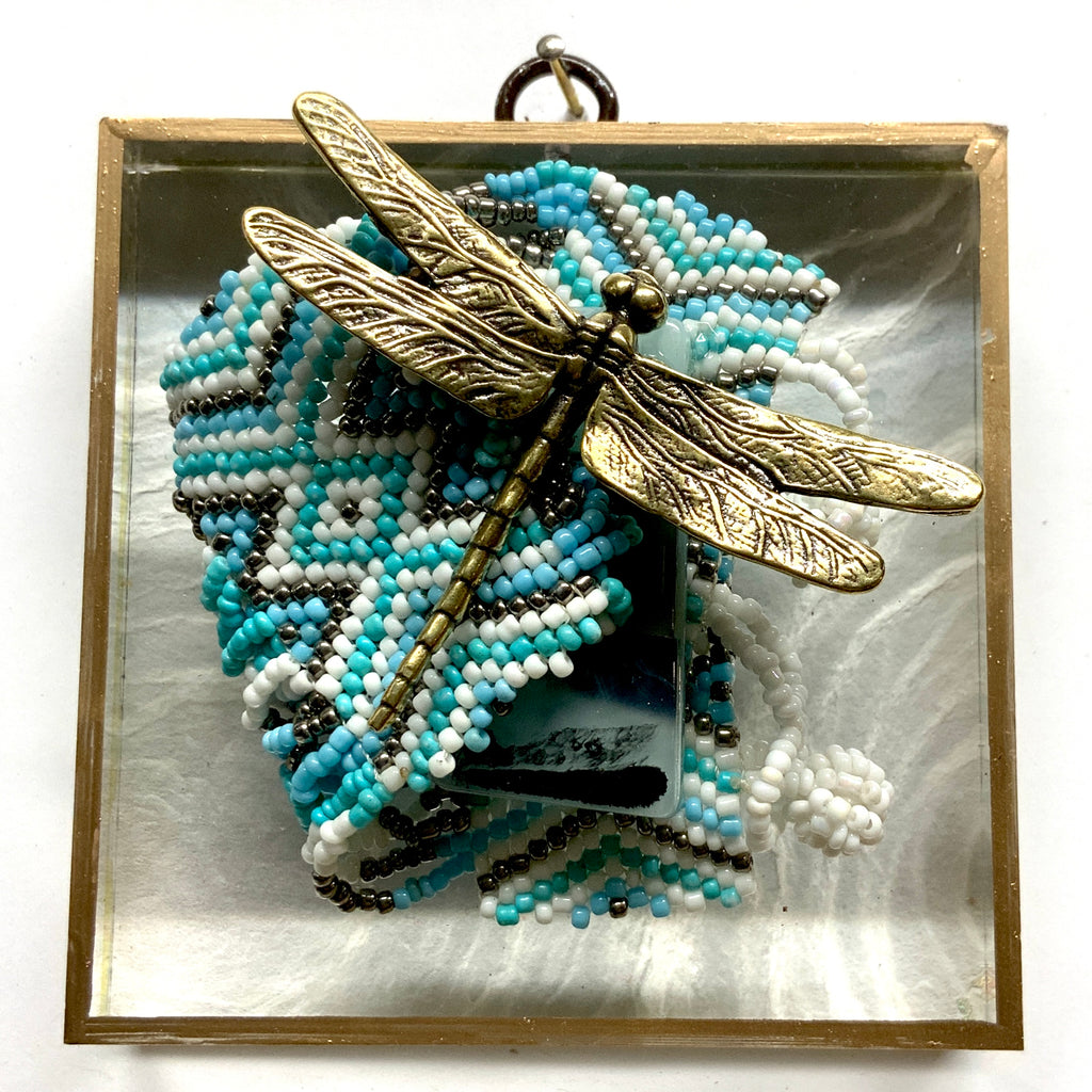 Acrylic Frame with Dragonfly on Beads / Slight Imperfections (4