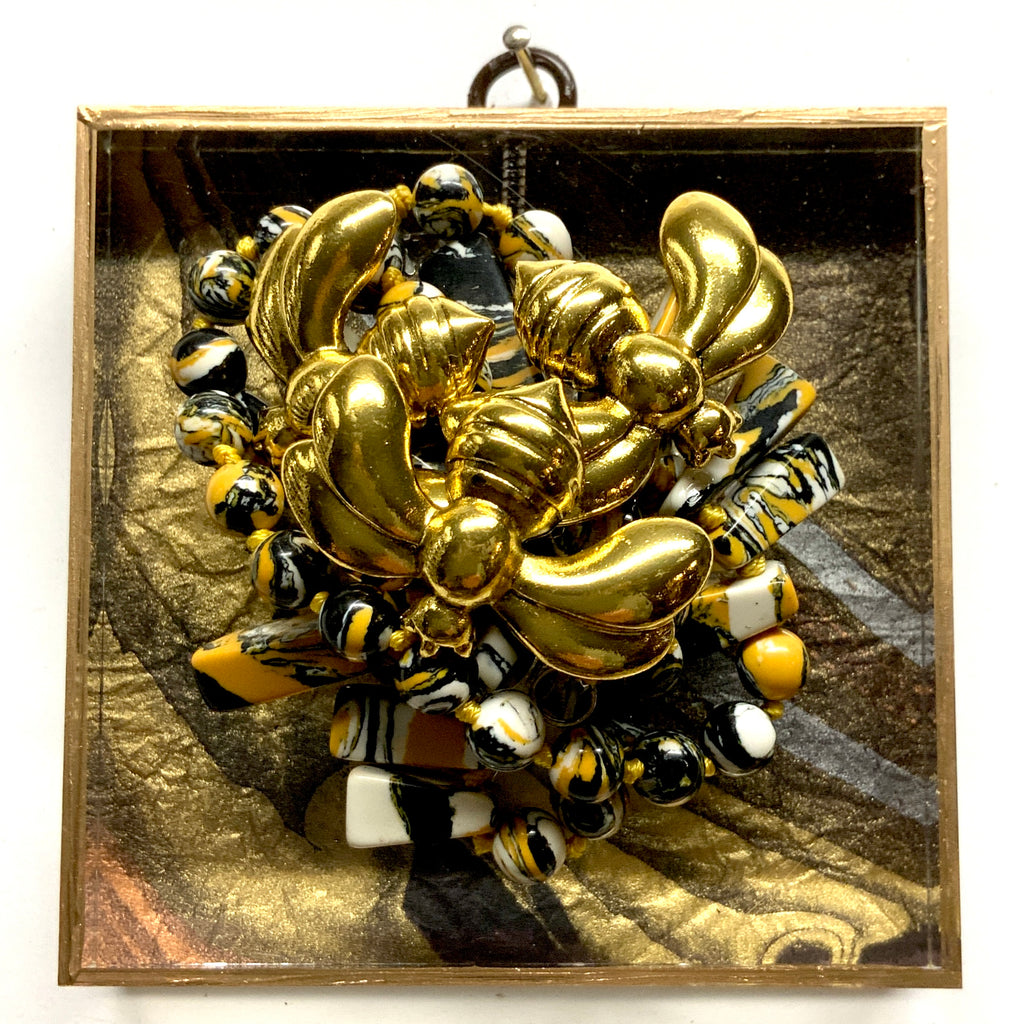 Acrylic Frame with Deco Bees on Necklace / Slight Imperfections (4