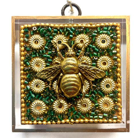 Acrylic Frame with Grande Bee on Beaded Block / Slight Imperfections (3” wide)