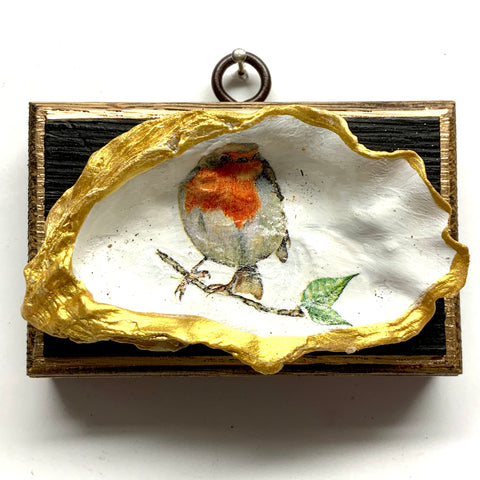 Bourbon Barrel Frame with Bird Oyster Shell (3.75