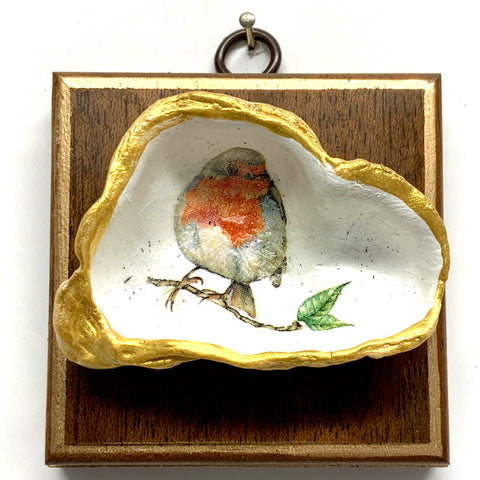 Wooden Frame with Bird Oyster Shell (3.25