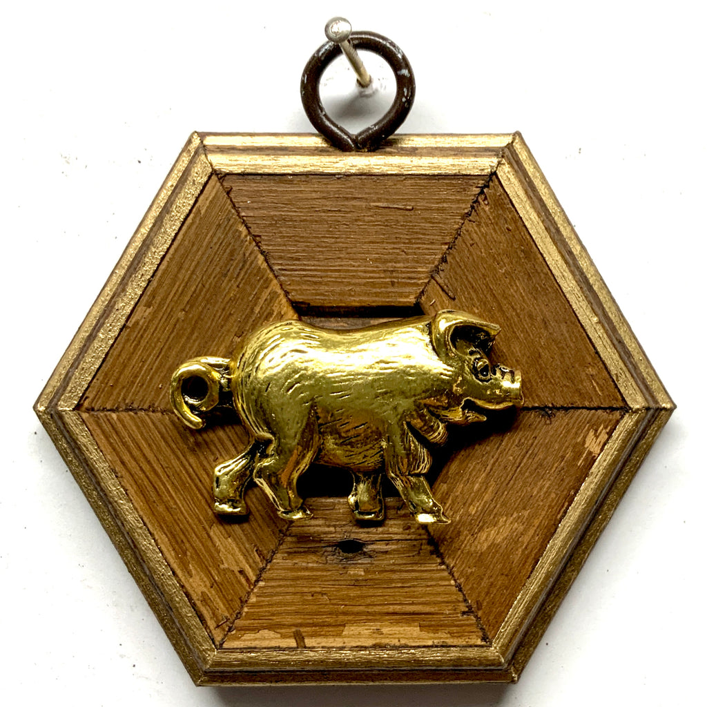 Wooden Frame with Pig (3.5