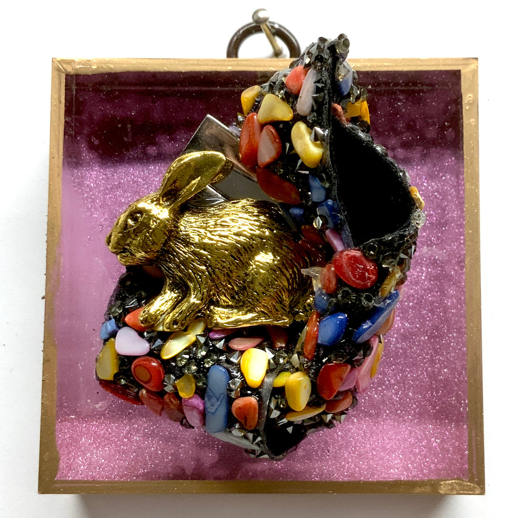 Acrylic Frame with Bunny on Necklace / Slight Imperfections (3