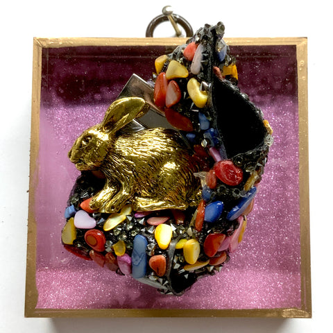 Acrylic Frame with Bunny on Necklace / Slight Imperfections (3