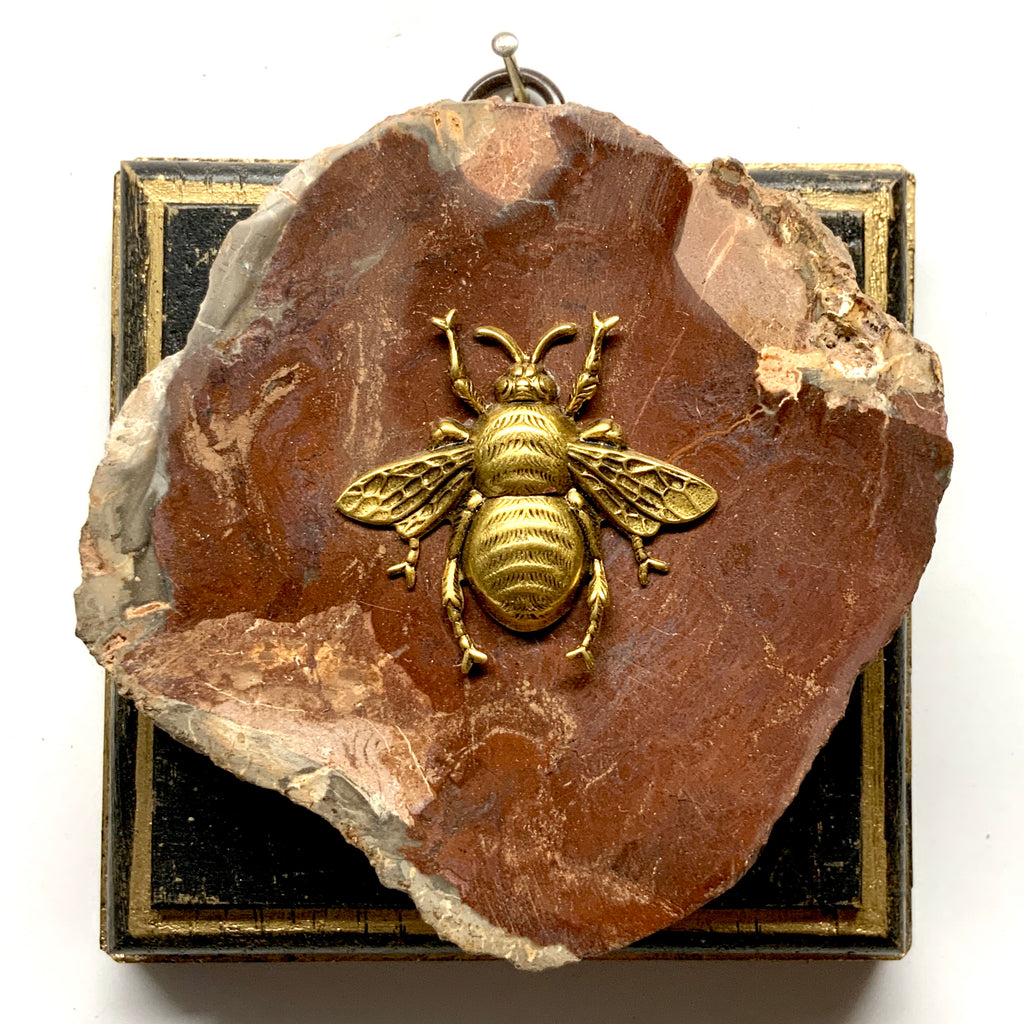 Painted Frame with Grande Bee on Petrified Wood (4
