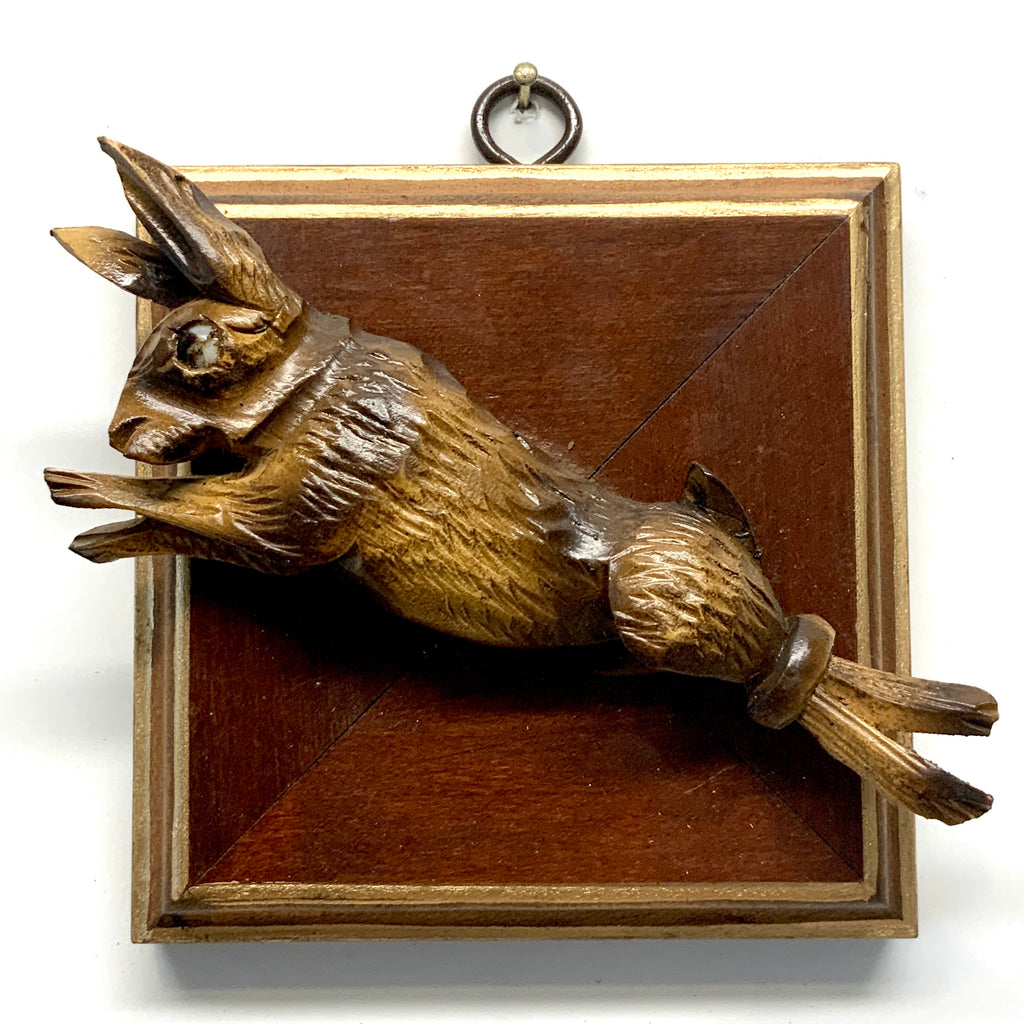 Mahogany Frame with Cuckoo Clock Hare (3.75” wide)