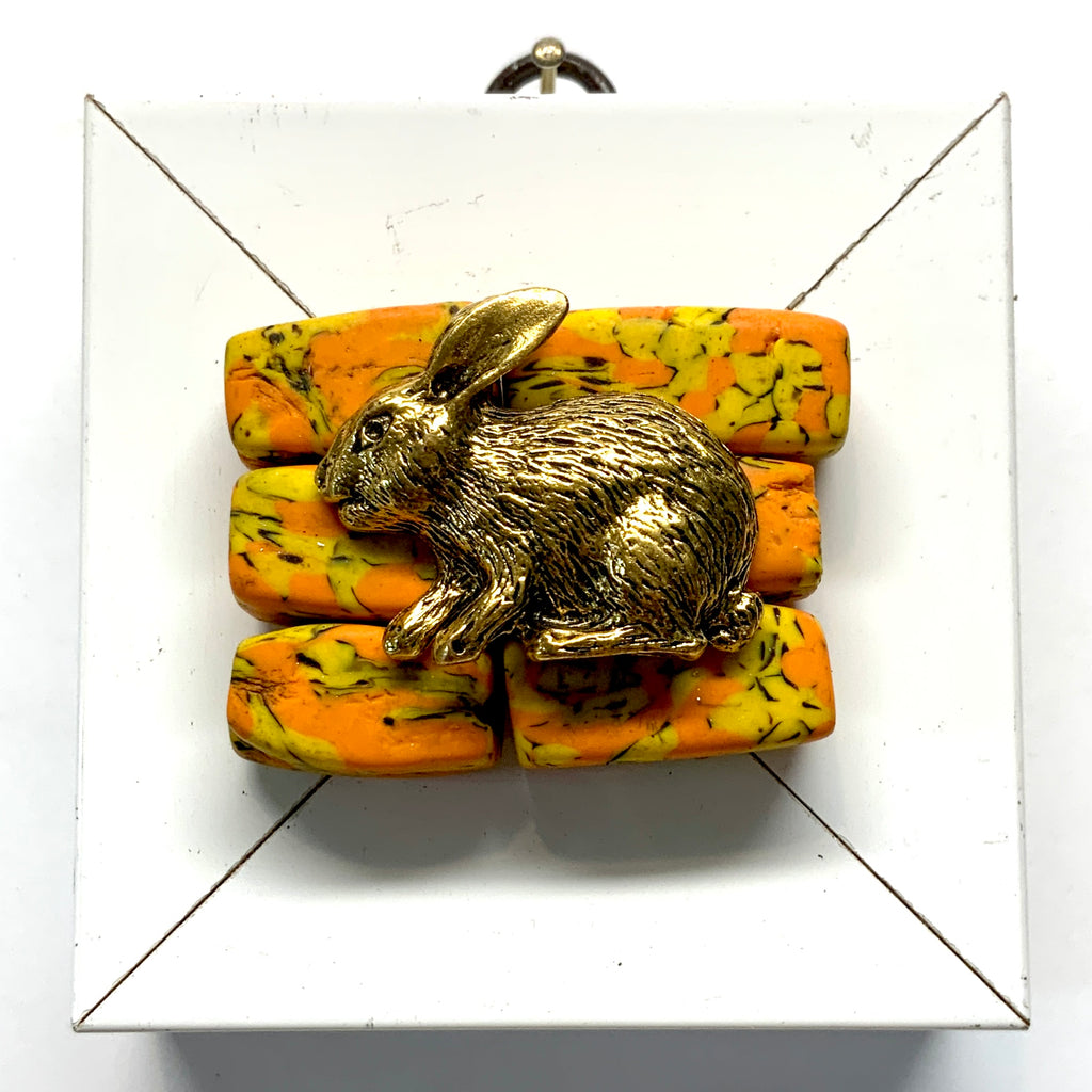 Modern Lacquered Frame with Bunny on Beads (3” wide)