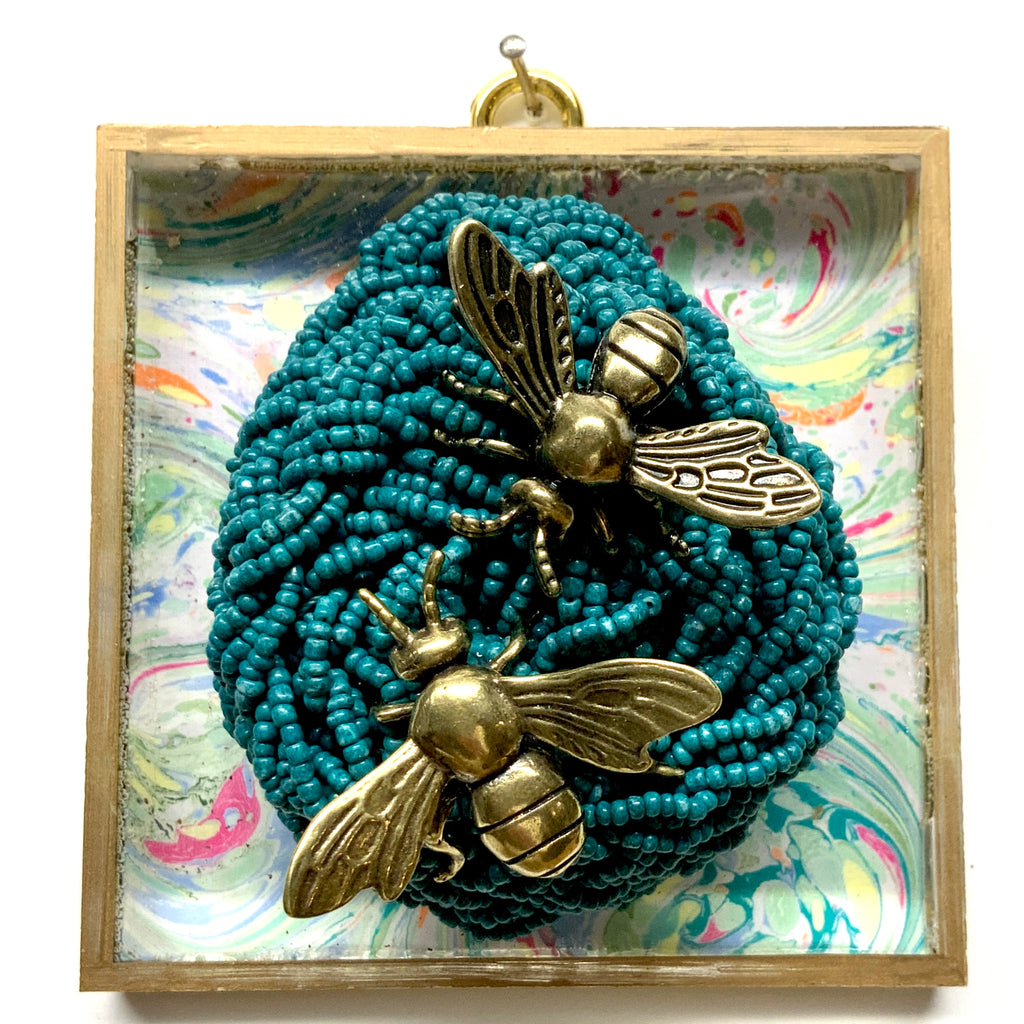 Acrylic Frame with Bees on Necklace / Slight Imperfections (4