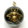 Acrylic Dome Frame with Grande Bee on Marbled Paper / Slight Imperfections (2.5