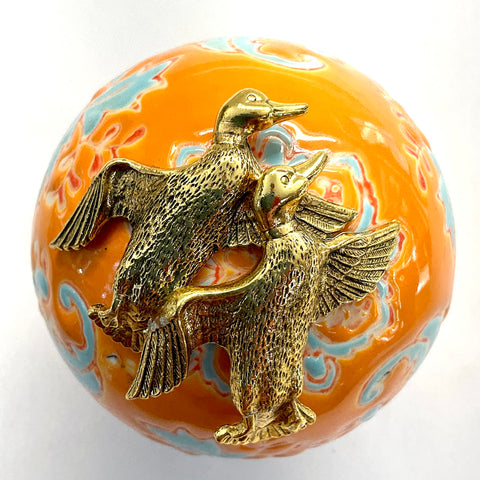 Ceramic Ball Frame with Ducks / Slight Imperfections (3