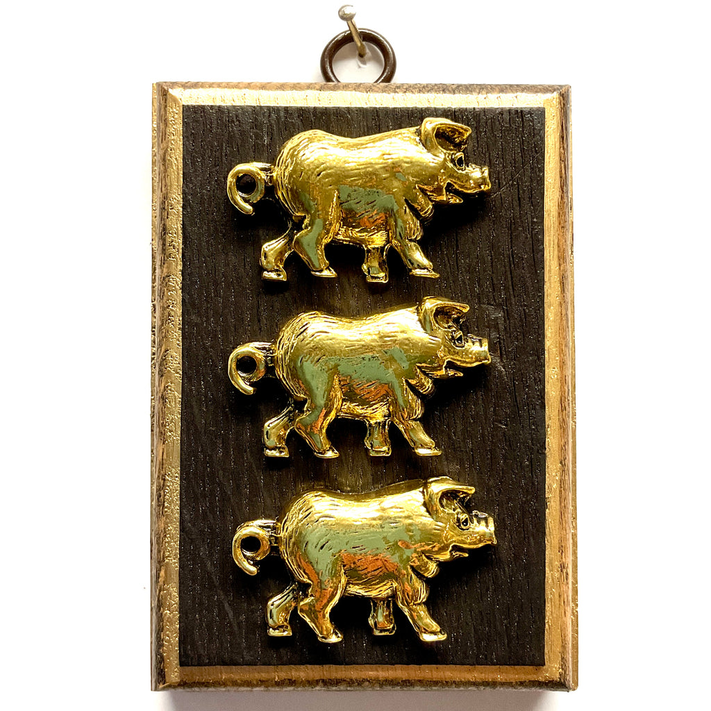 Bourbon Barrel Frame with Pigs (3.25