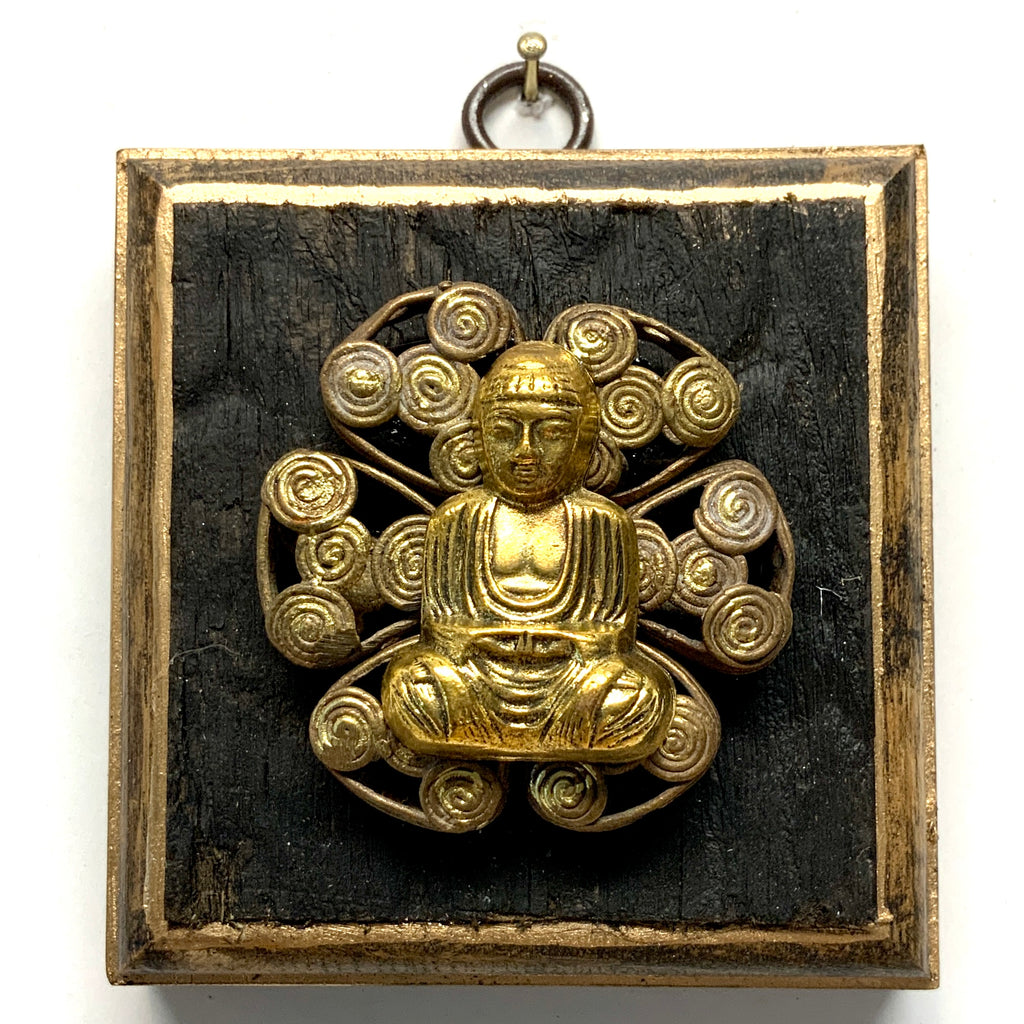 Bourbon Barrel Frame with Buddha on Beads (3.25” wide)