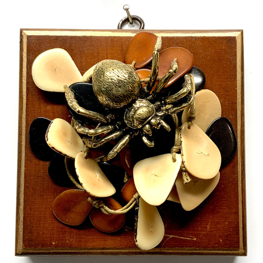 Wooden Frame with Spider on Necklace (4.5