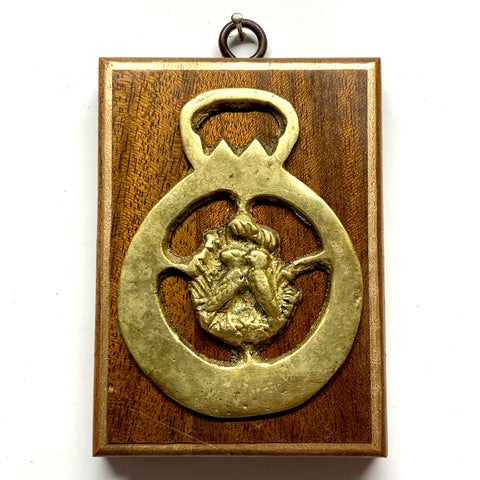 Wooden Frame with Horse Brass (3.25