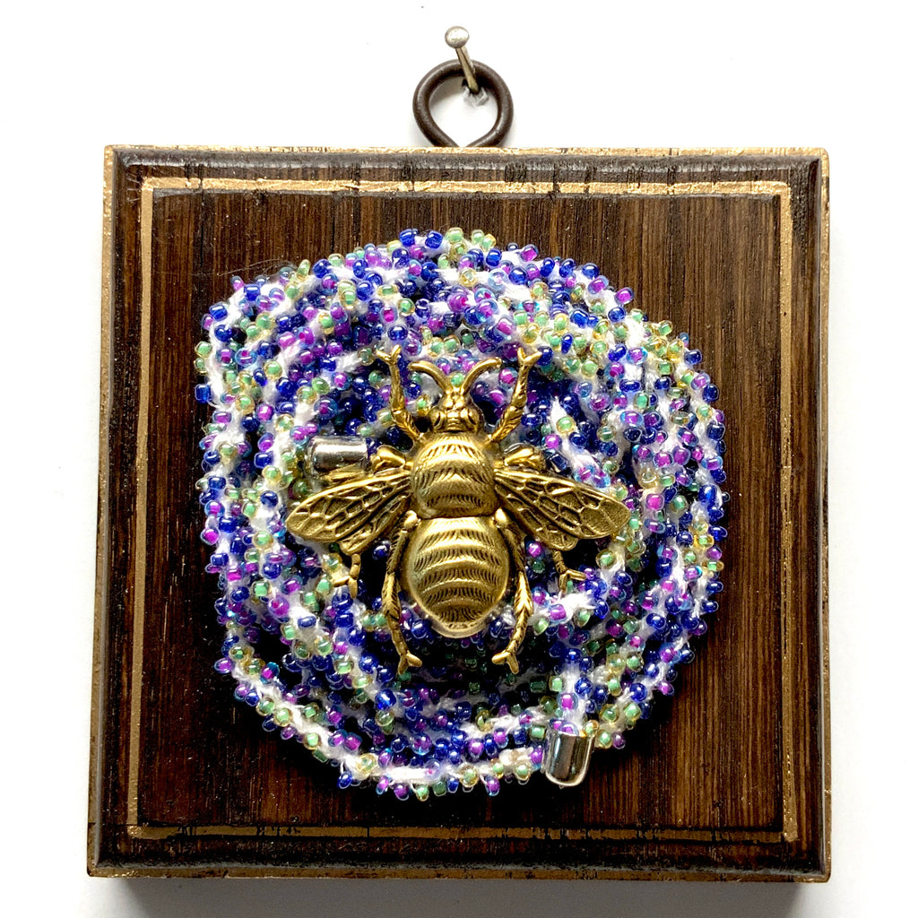 Wooden Frame with Grande Bee on Necklace (4