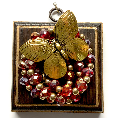 Wooden Frame with Butterfly on Necklace (3.25