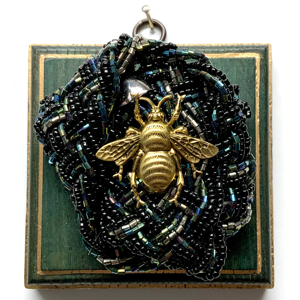 Painted Frame with Grande Bee on Necklace (4