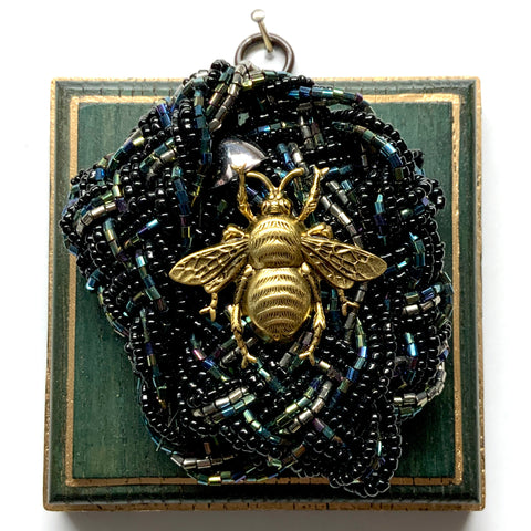 Painted Frame with Grande Bee on Necklace (4