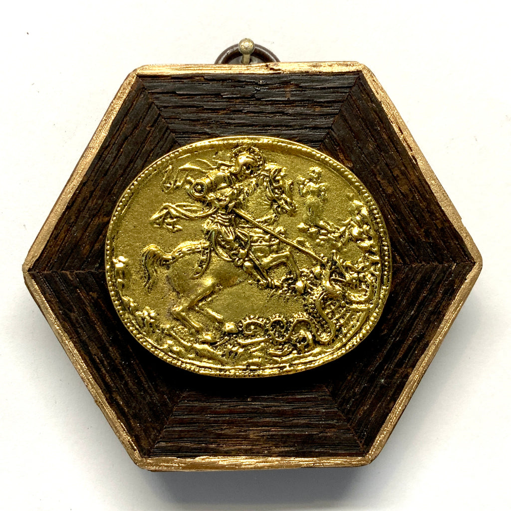 Wooden Frame with Saint George and the Dragon (3.5” wide)