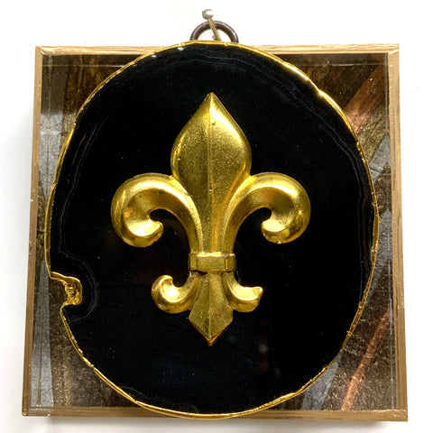Acrylic Frame with Fleur-de-lis on Agate / Slight Imperfections (4