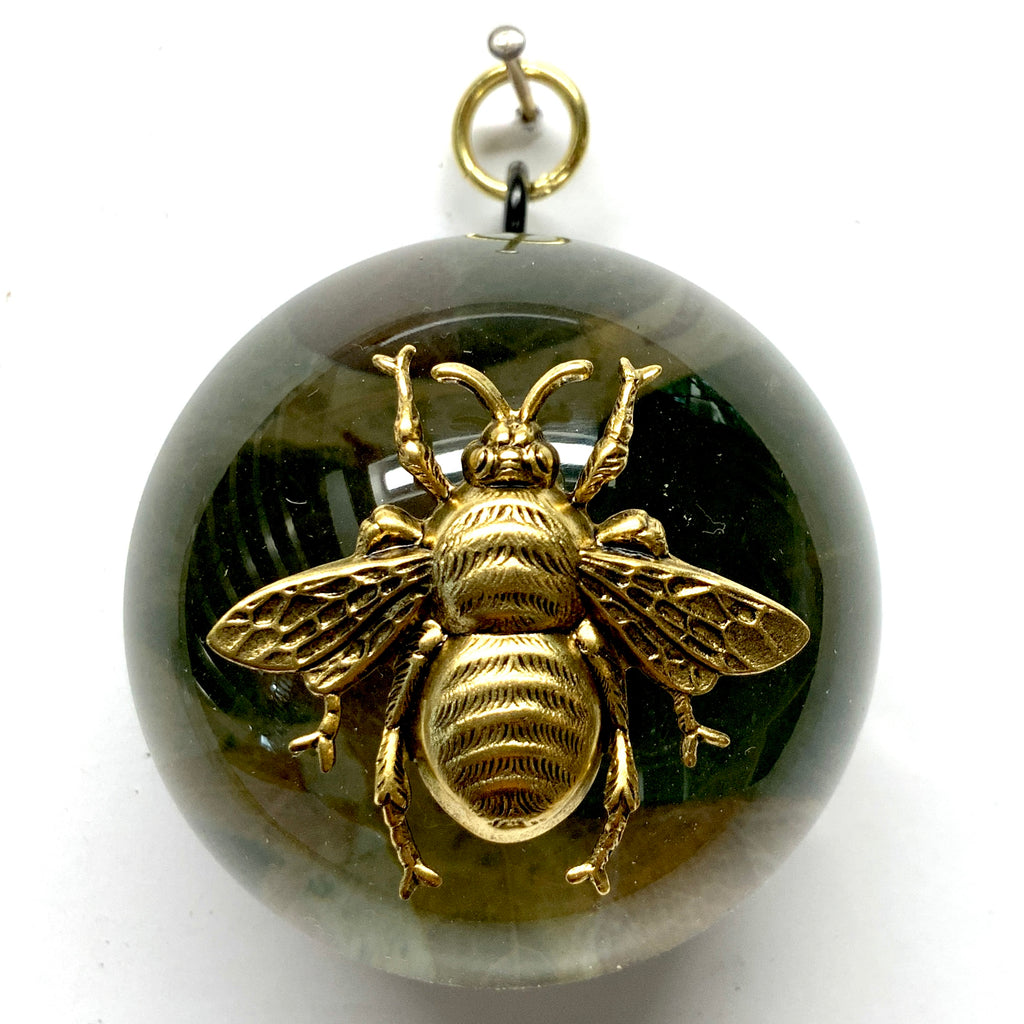 Acrylic Dome Frame with Grande Bee on Mulberry Paper / Slight Imperfections (2.5