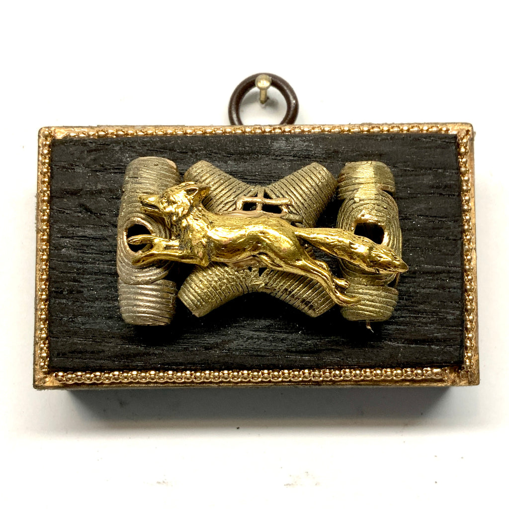 Bourbon Barrel Frame with Fox on Beads (3” wide)