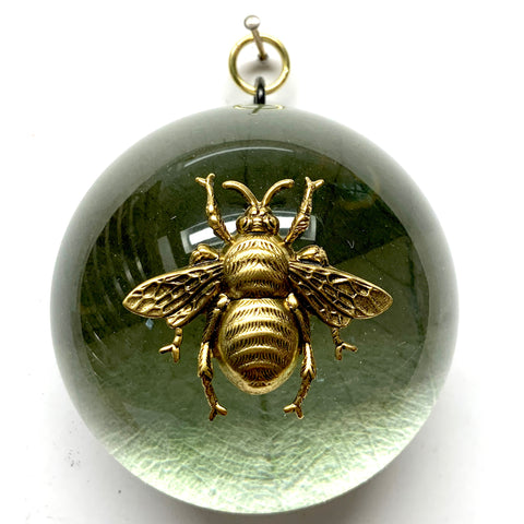 Acrylic Dome Frame with Grande Bee on Mulberry Paper / Slight Imperfections (3