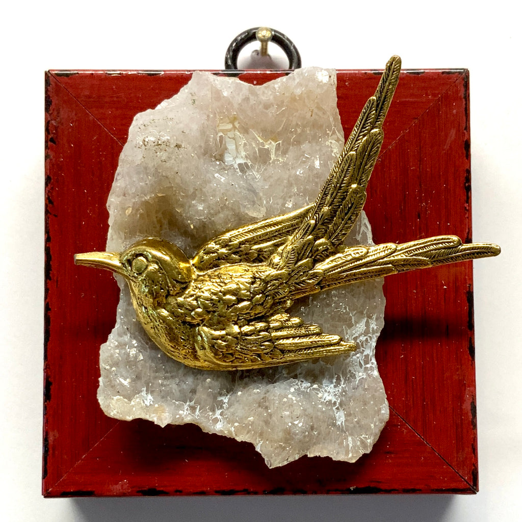 Modern Lacquered Frame with Swallow on Stone (3” wide)