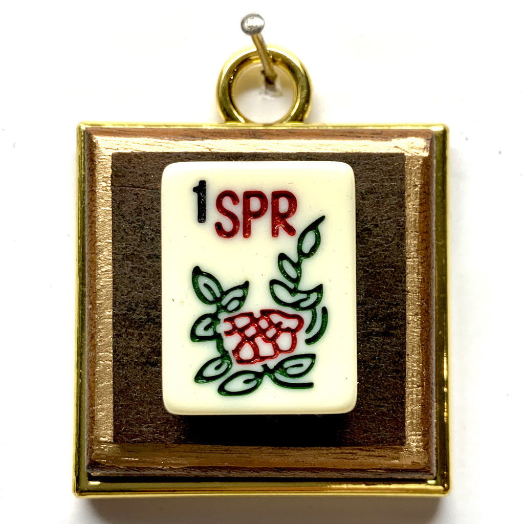 Wooden Frame with Mahjong Tile (2