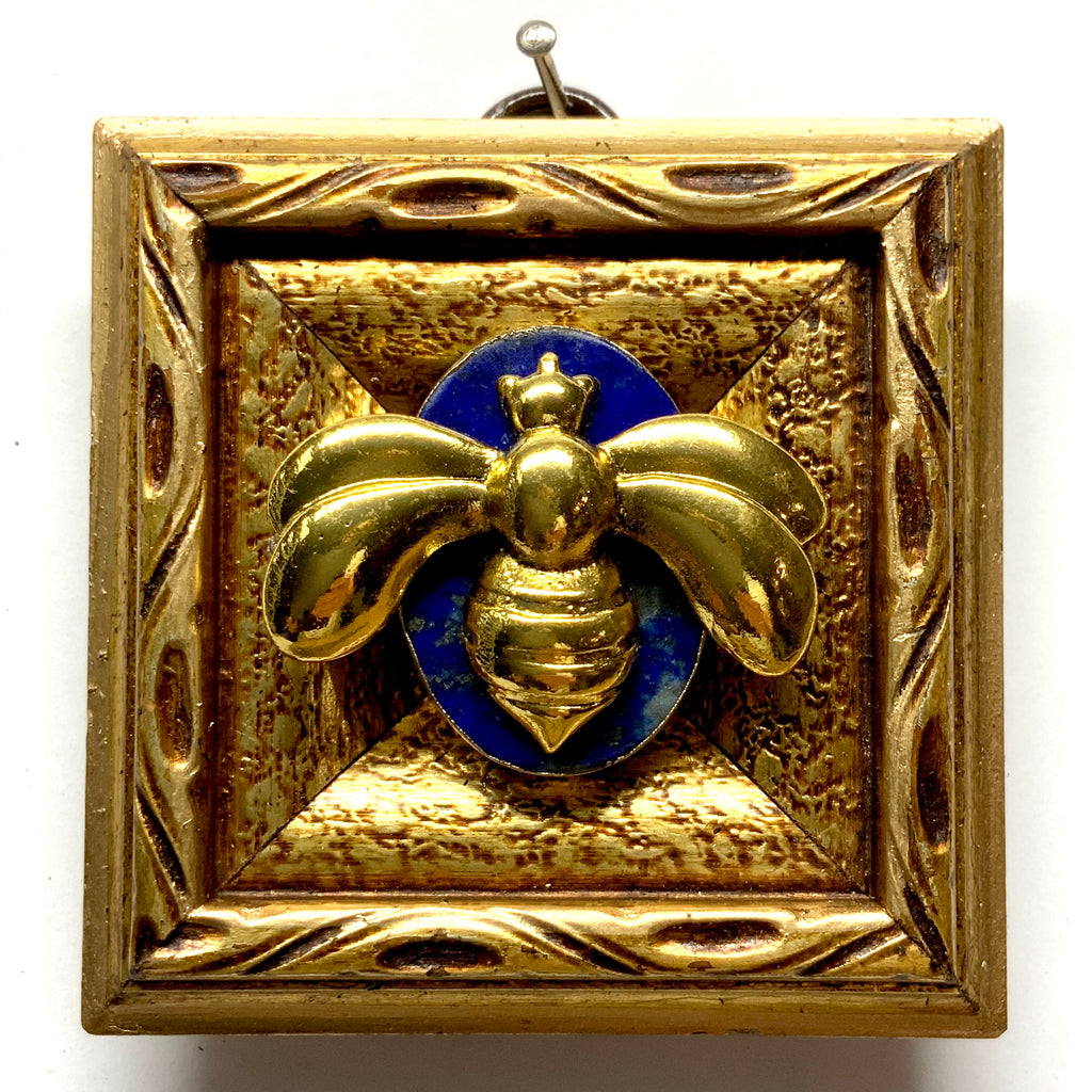 Gilt Frame with Deco Bee on Lapis (3