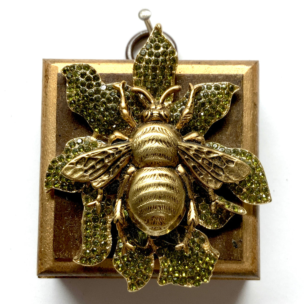 Wooden Frame with Grande Bee on Brooch (2