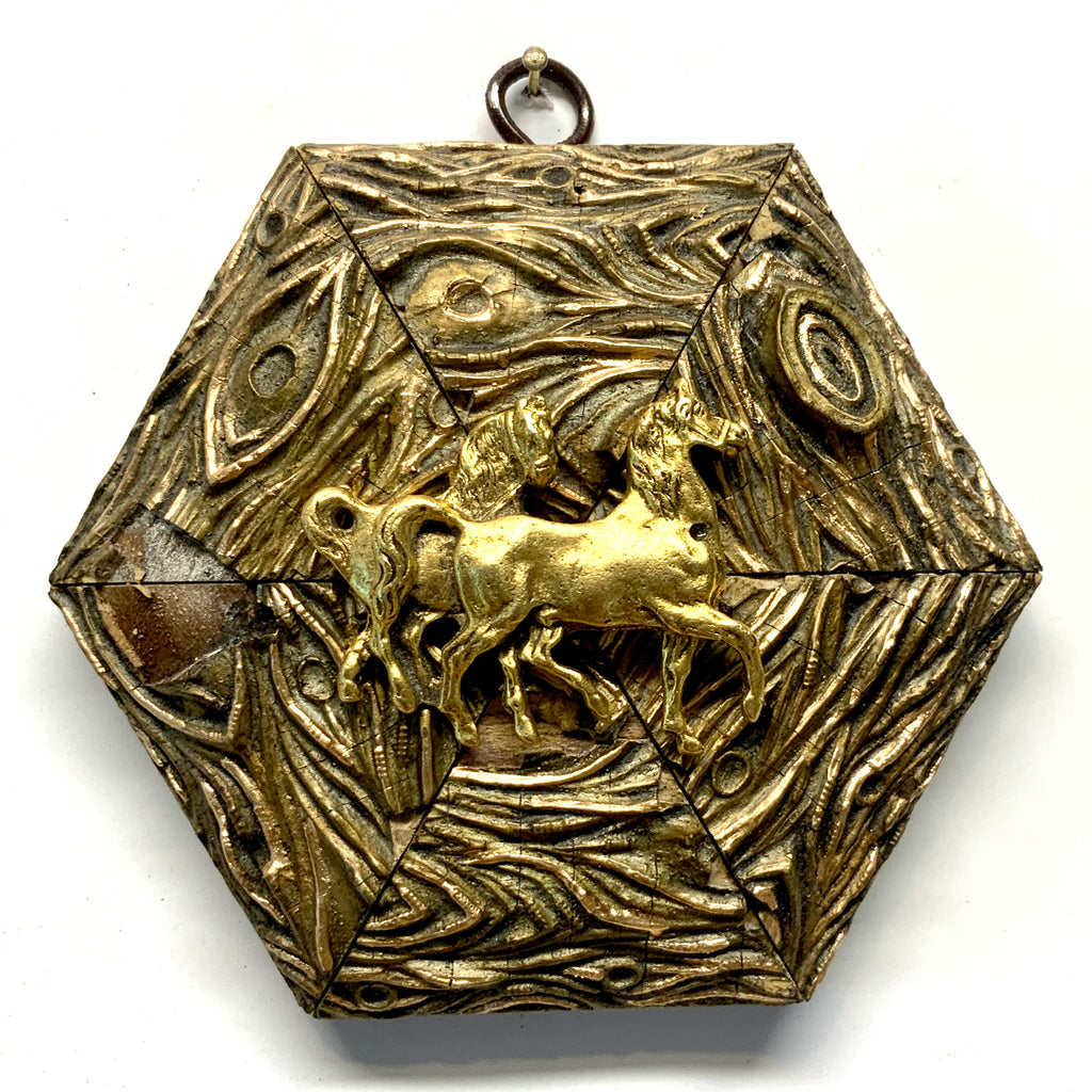 Gilt Frame with Horses (4.75” wide)