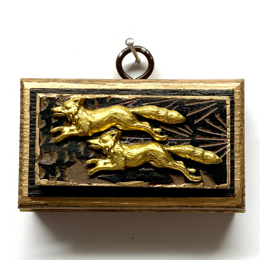 Bourbon Barrel Frame with Foxes on Coromandel (3.25