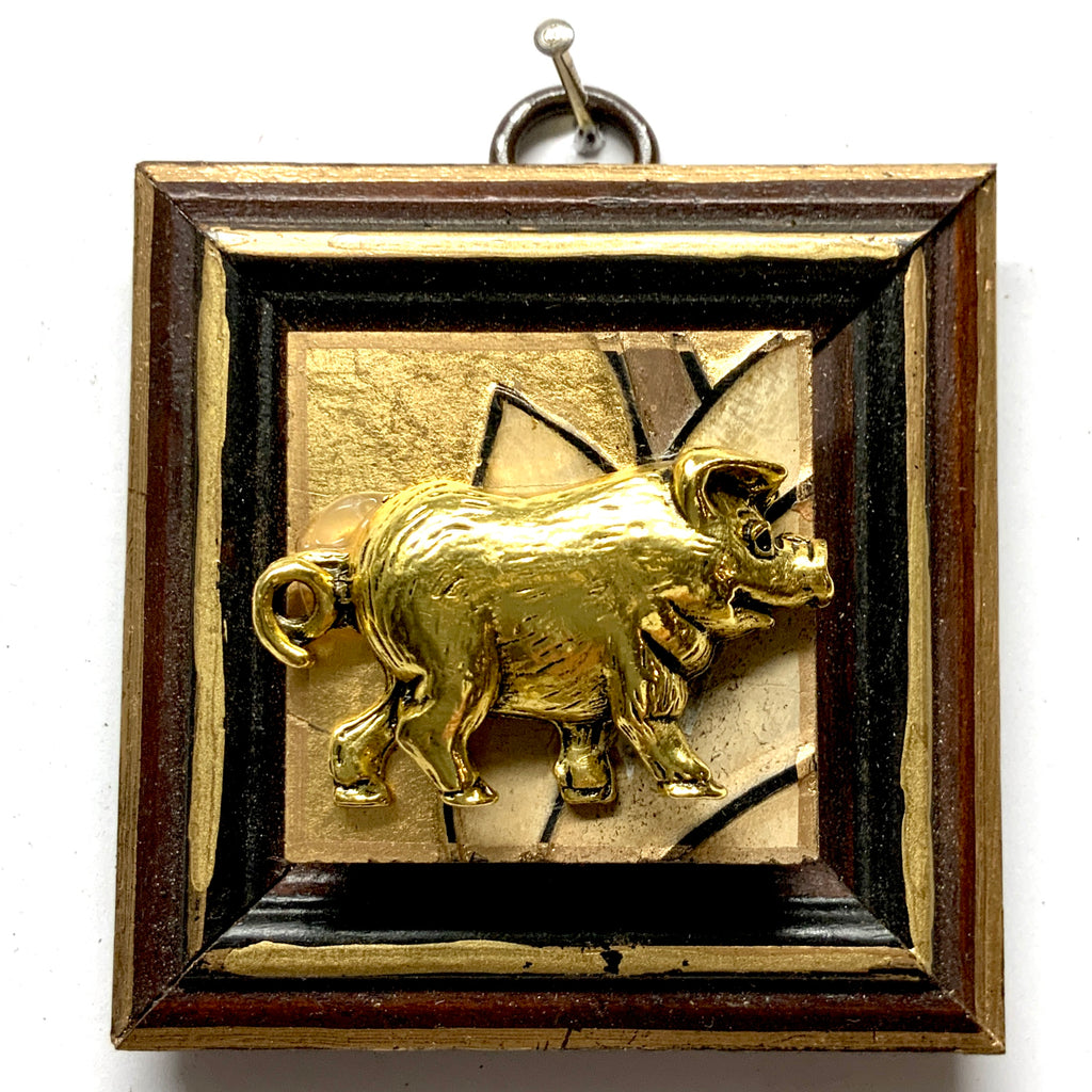 Wooden Frame with Pig on Coromandel (3