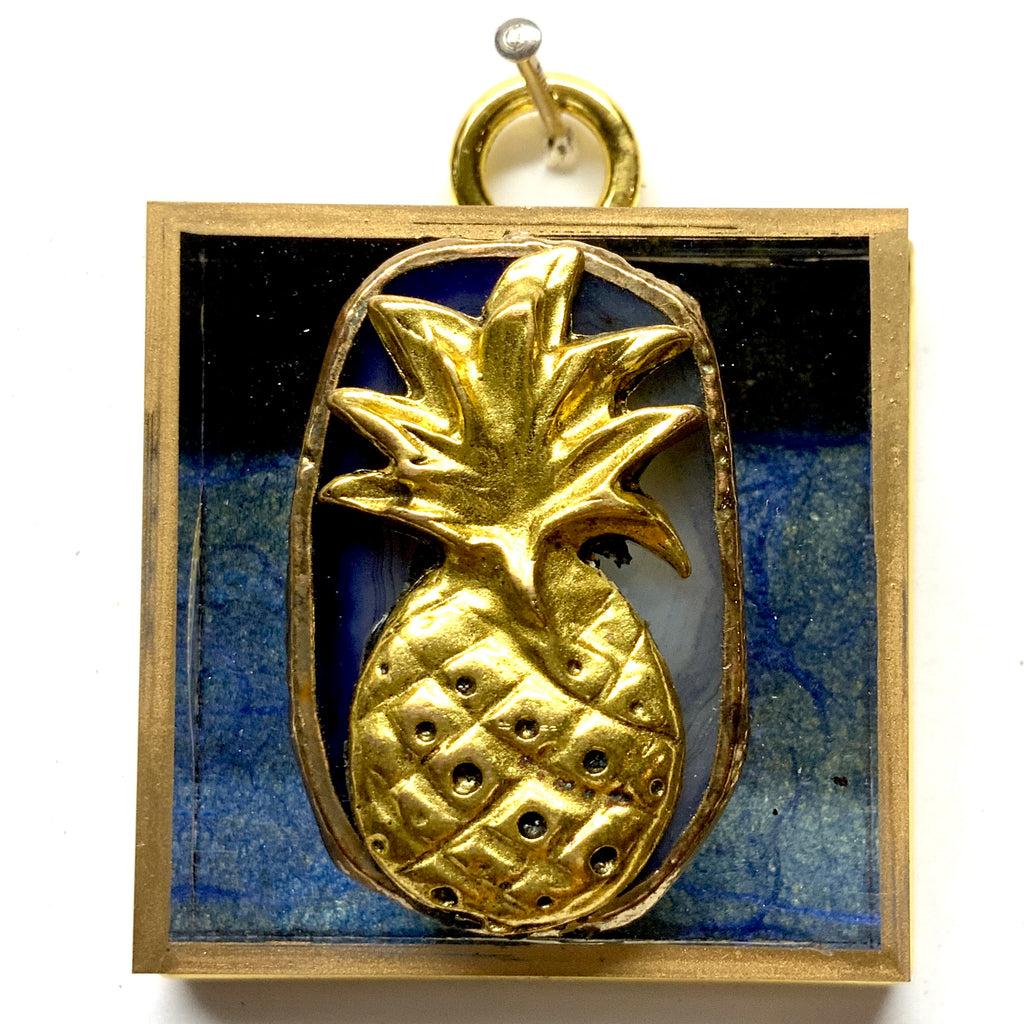 Acrylic Frame with Pineapple on Agate / Slight Imperfections (2