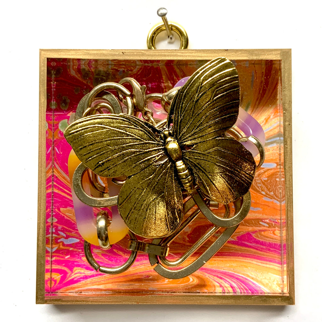 Acrylic Frame with Butterfly on Necklace / Slight Imperfections (3