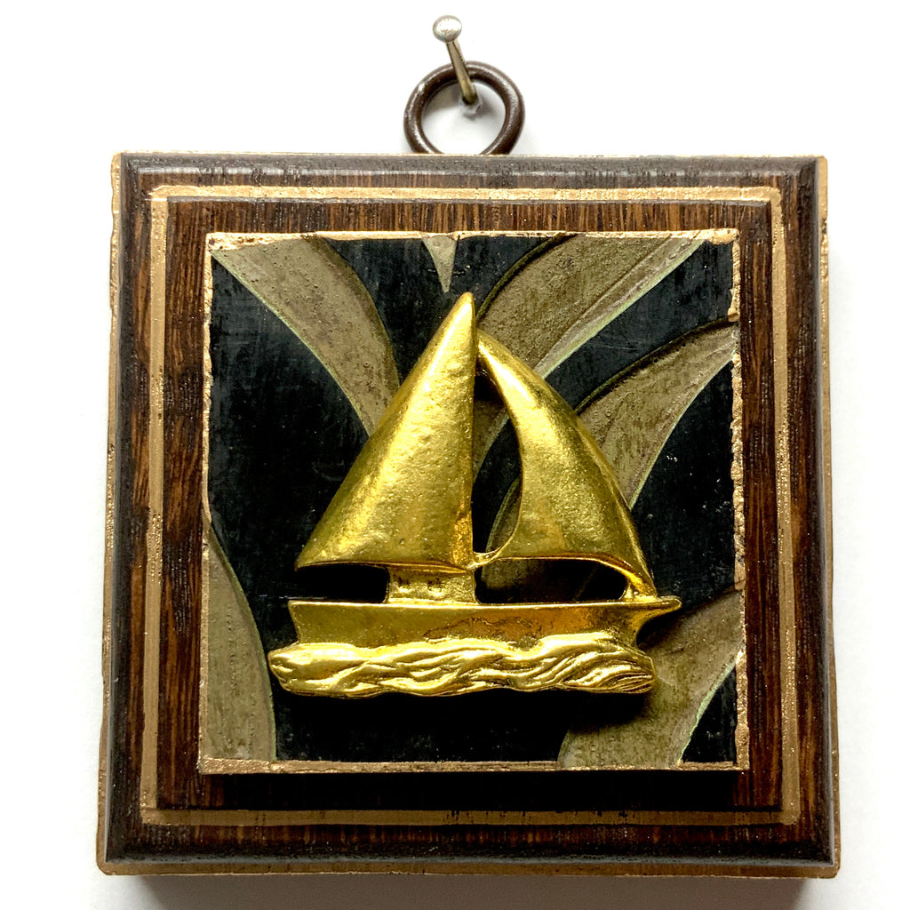 Wooden Frame with Boat on Coromandel (3.25