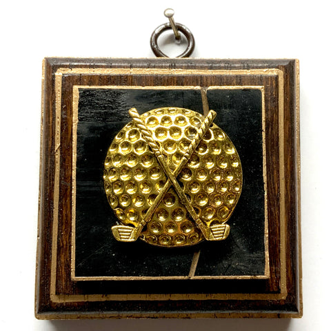 Wooden Frame with Golf Ball and Clubs on Coromandel (3.25