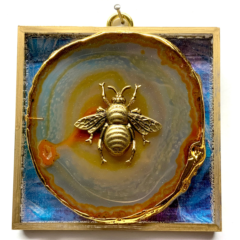 Acrylic Frame with Grande Bee on Agate / Slight Imperfections (4