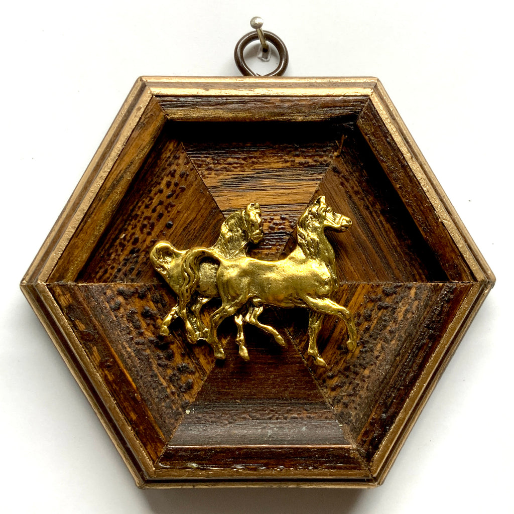 Wooden Frame with Horses (5