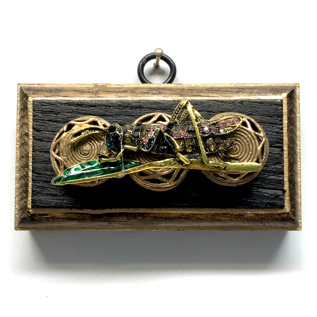 Bourbon Barrel Frame with Sparkle Cricket on Beads (4” wide)