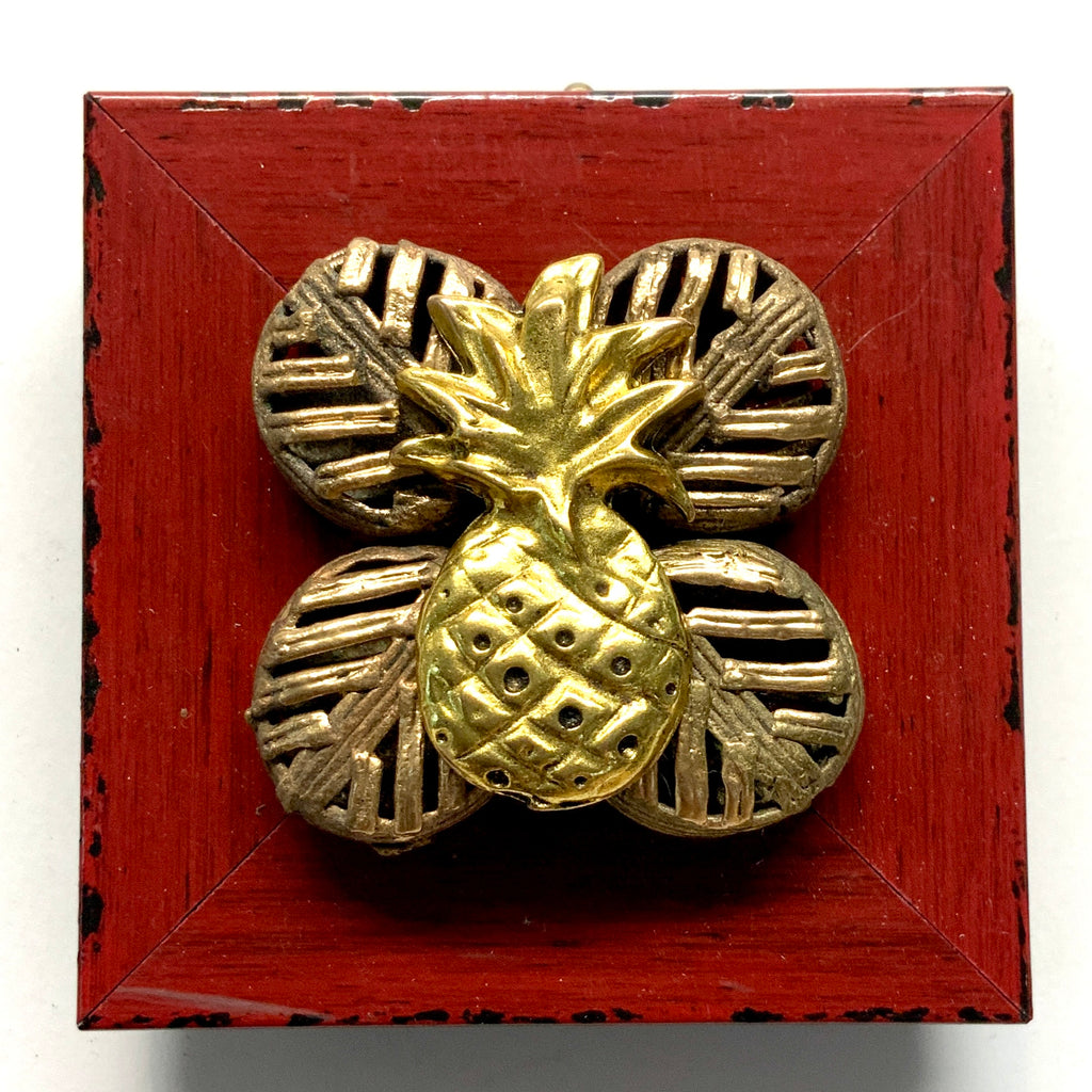 Modern Lacquered Frame with Pineapple on Beads (3” wide)