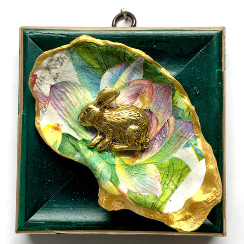 Painted Frame with Bunny on Oyster Shell (4.25