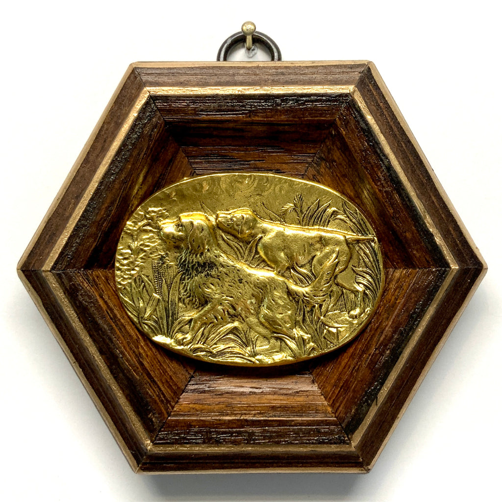 Wooden Frame with Sporting Dogs (4” wide)