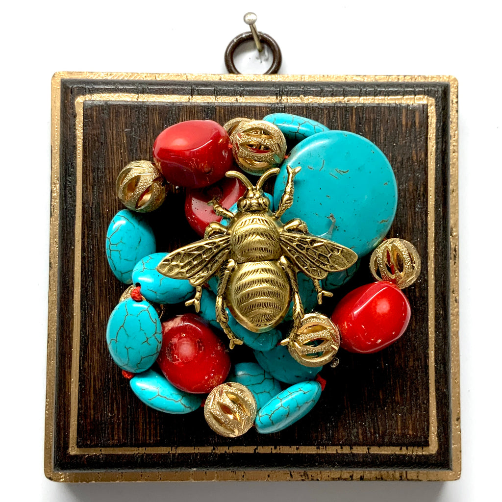 Wooden Frame with Grande Bee on Necklace (4